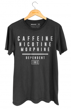 Camiseta Caffeine Dependent Black - Gola Básica