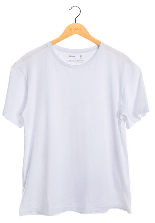 Camiseta Lisa White - Gola Básica Camiseta Lisa White - Gola Básica